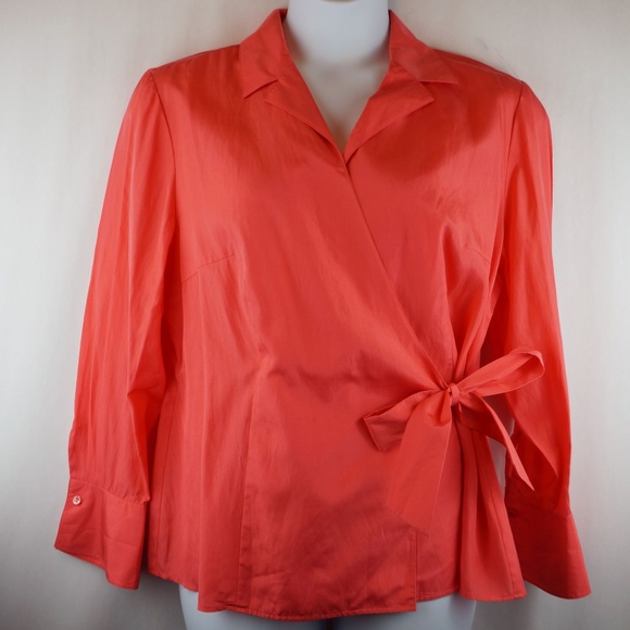 Randolph Duke Tops - Randolph Duke Blouse Silk Cotton Blend Wrap Top